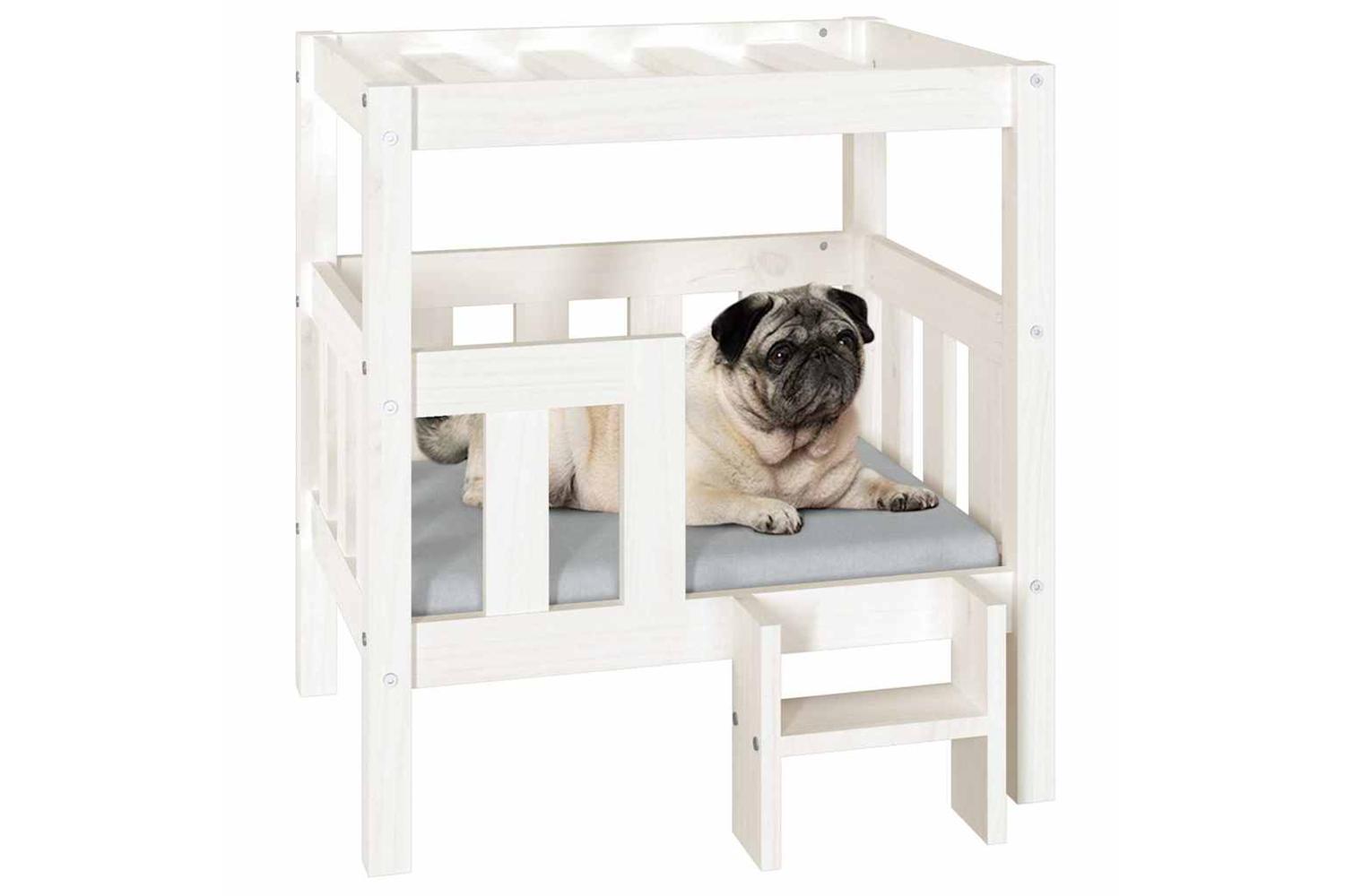 Vidaxl Dog Bed White 655x505x70 Cm Solid Wood Pine-4