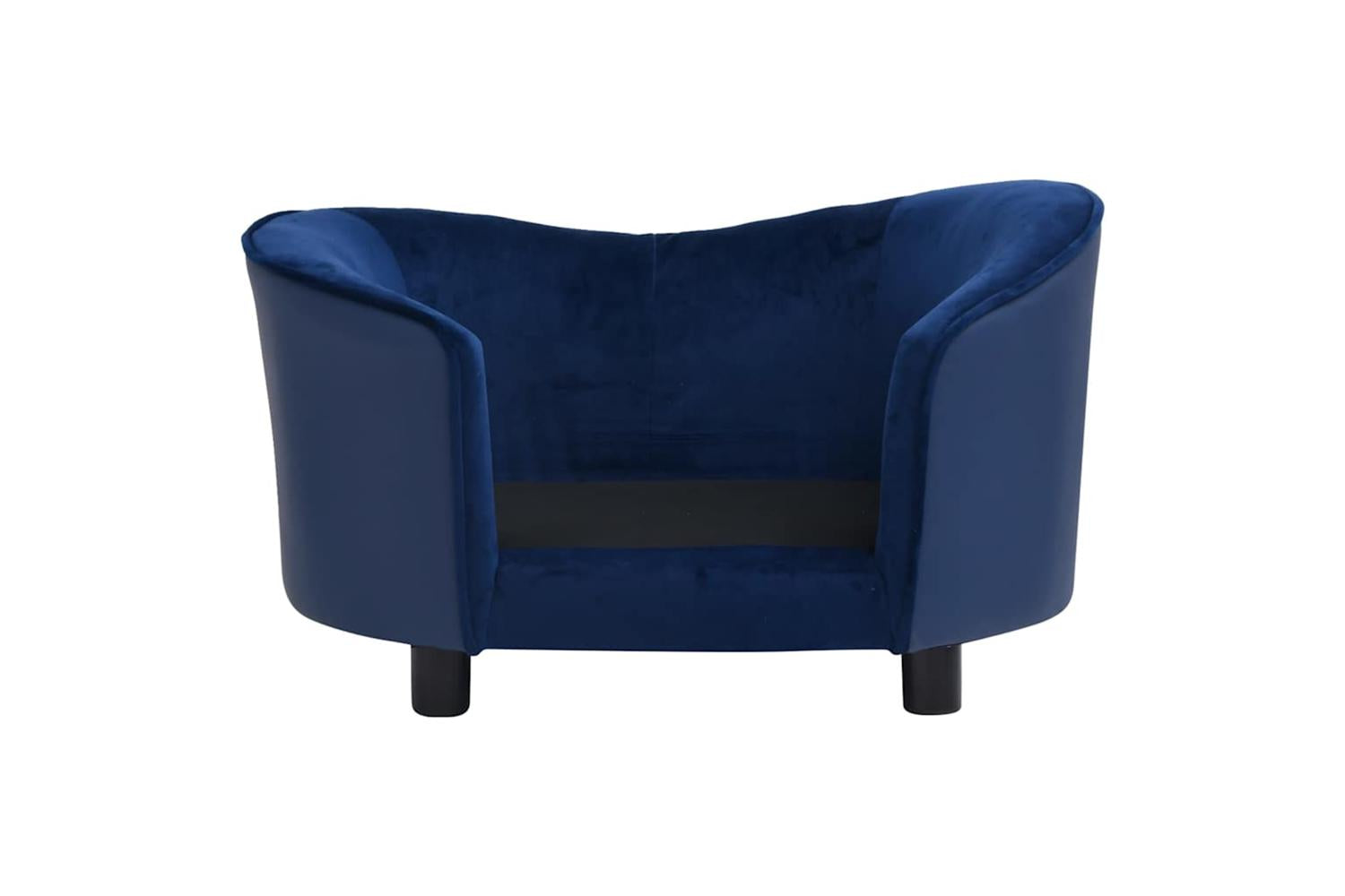 Vidaxl Dog Sofa Blue 69x49x40 Cm Plush And Faux Leather-4