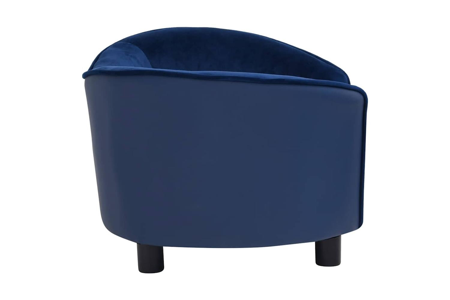 Vidaxl Dog Sofa Blue 69x49x40 Cm Plush And Faux Leather-5