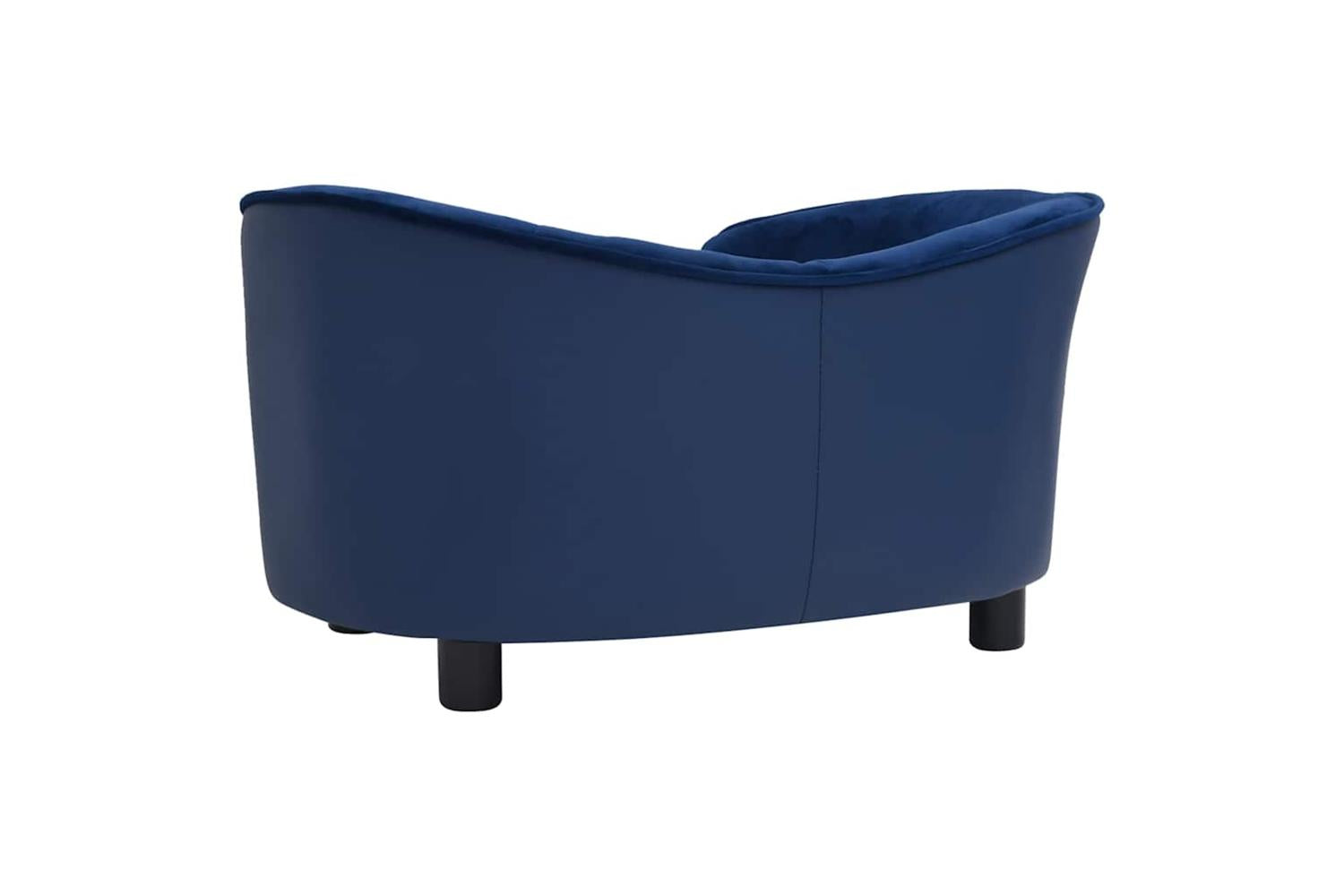 Vidaxl Dog Sofa Blue 69x49x40 Cm Plush And Faux Leather-6