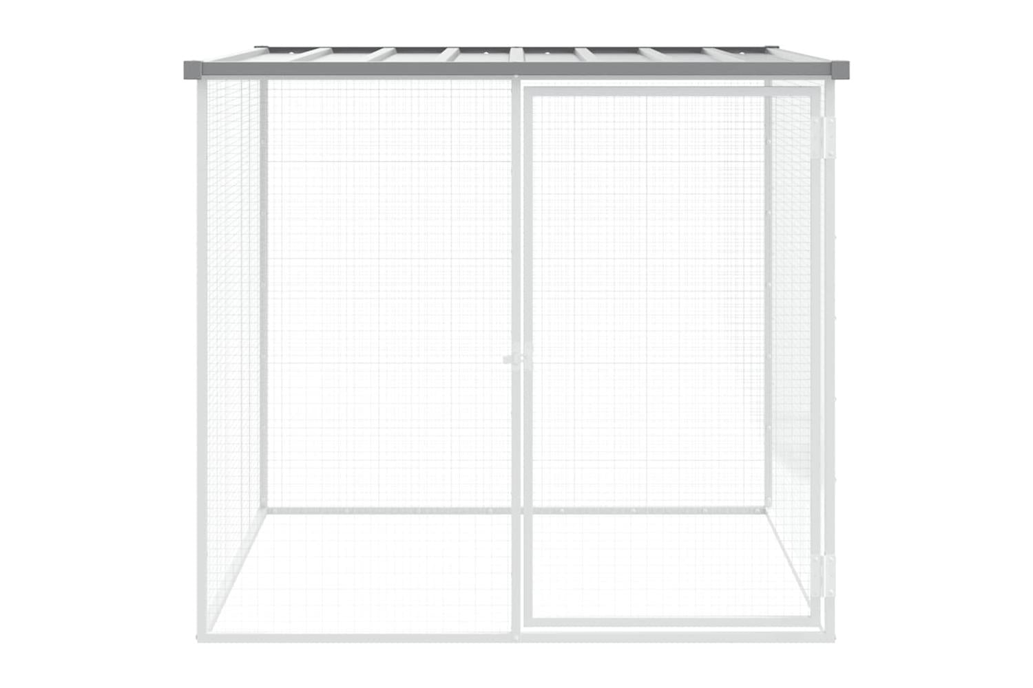 Vidaxl Chicken Cage With Roof Light Grey 103x98x90 Cm Galvanised Steel-3
