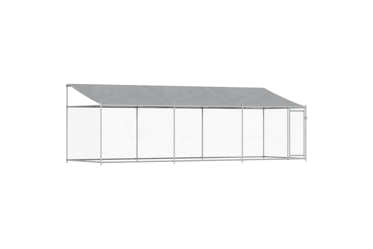 Vidaxl Dog Cage With Roof And Door Grey 6x2x2 M Galvanised Steel-2