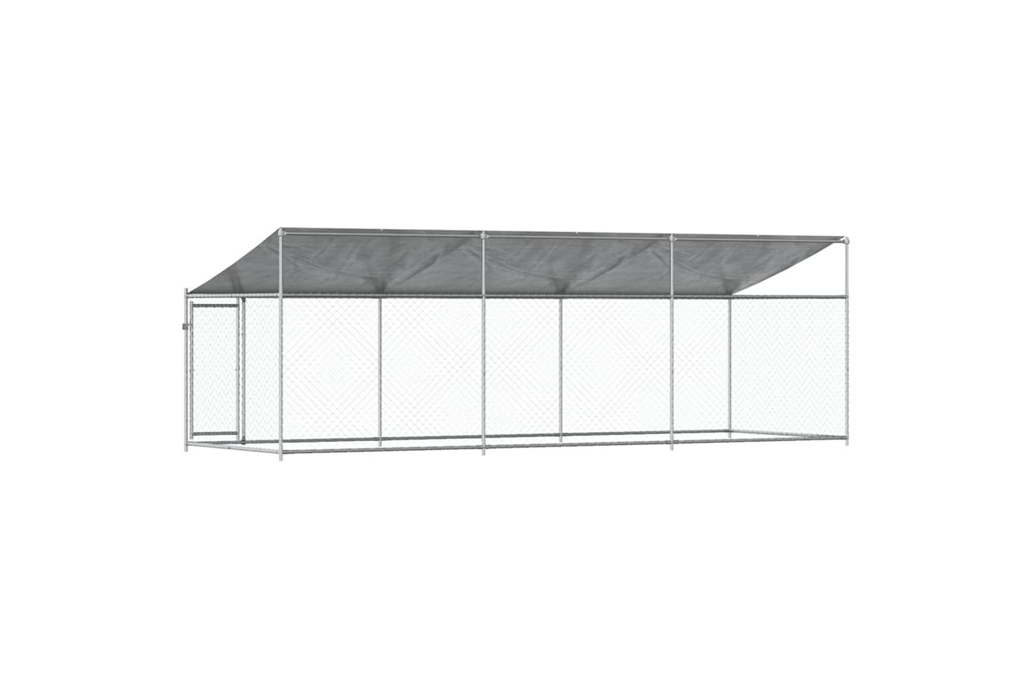 Vidaxl Dog Cage With Roof And Door Grey 6x2x2 M Galvanised Steel-6
