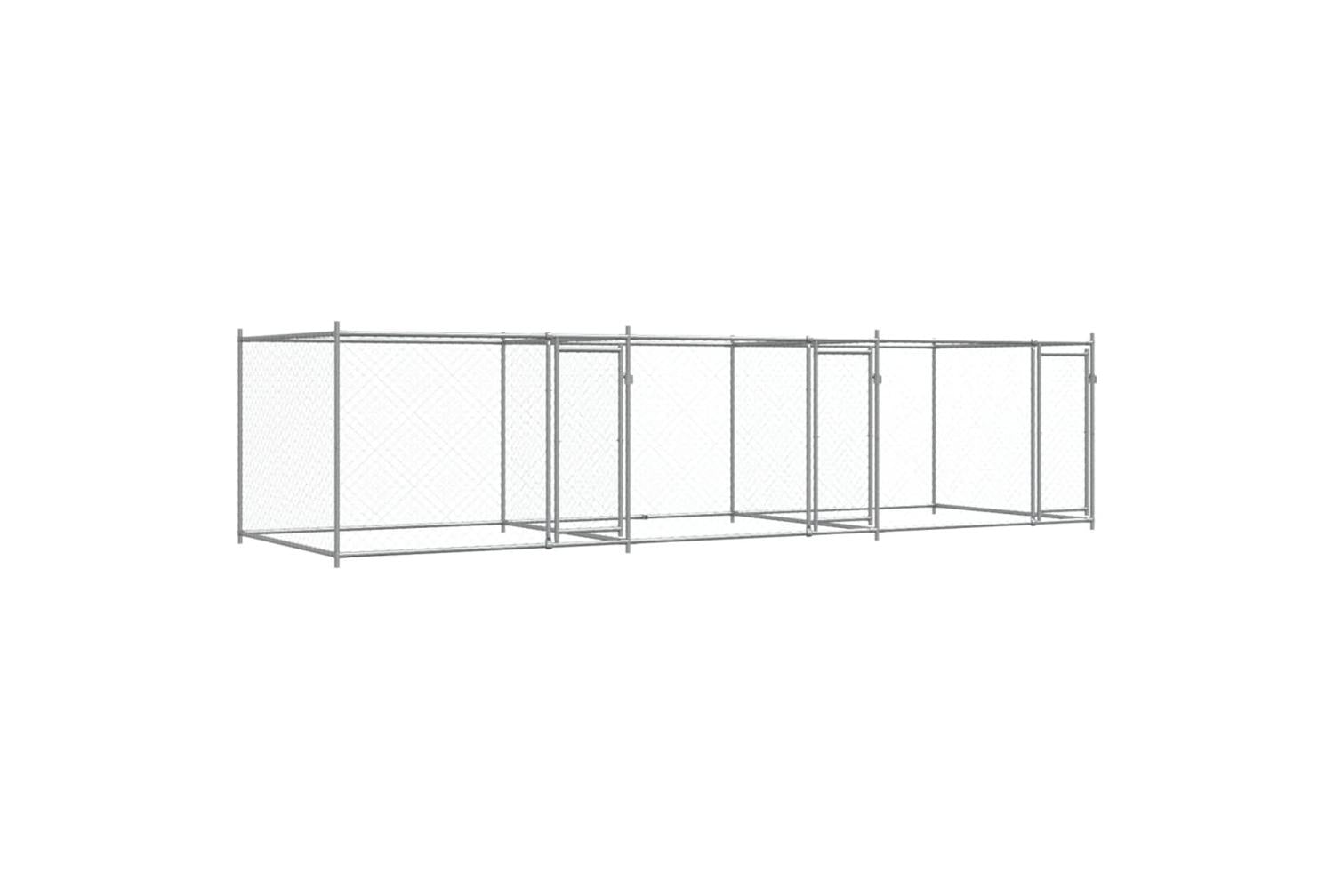 Vidaxl Dog Cage With Doors Grey 6x2x15 M Galvanised Steel-2