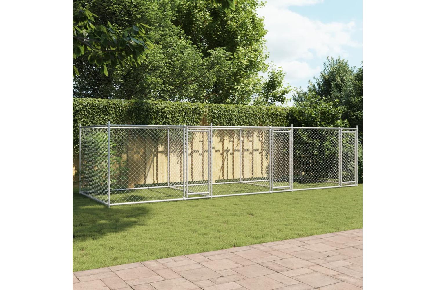 Vidaxl Dog Cage With Doors Grey 6x2x15 M Galvanised Steel-3