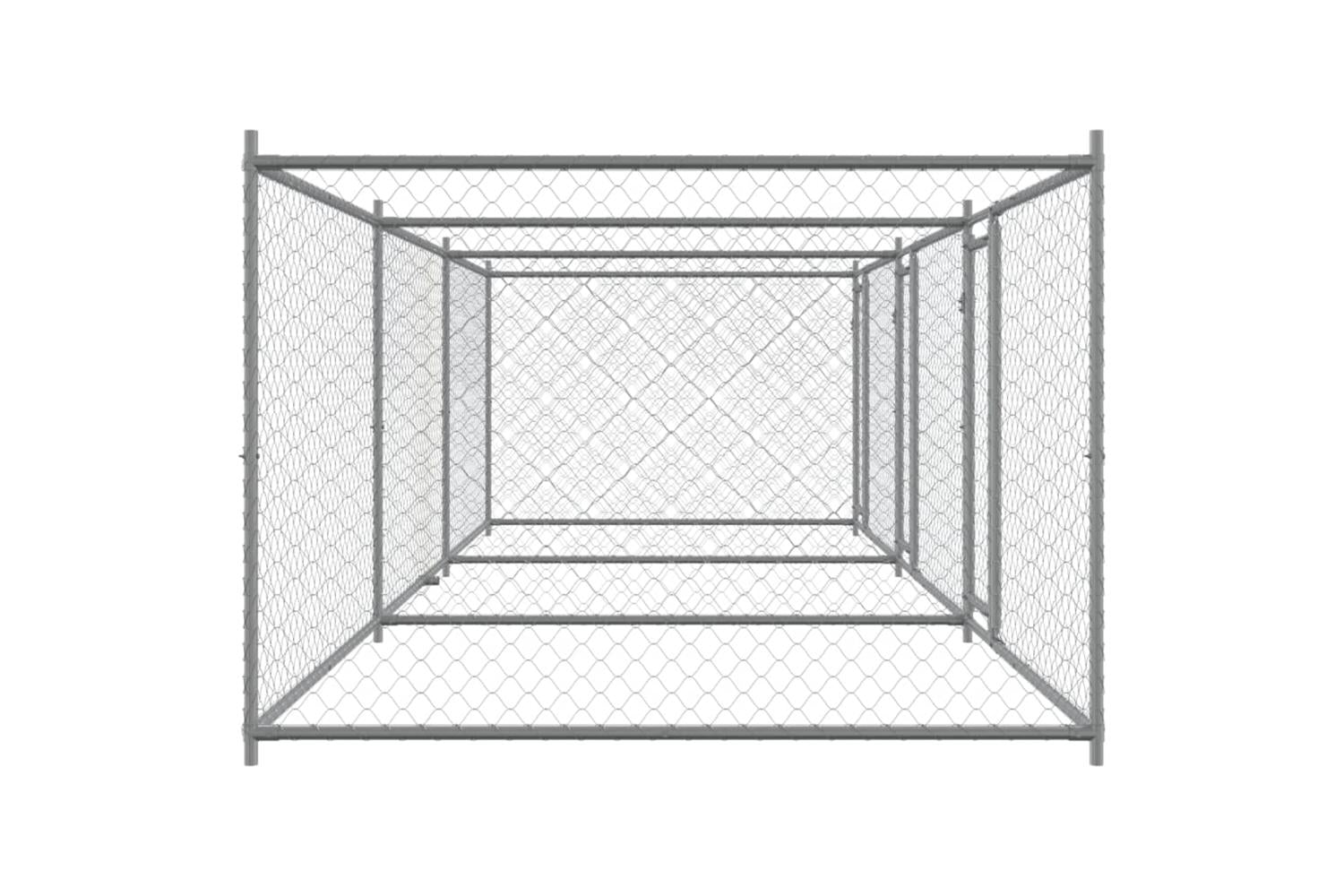 Vidaxl Dog Cage With Doors Grey 6x2x15 M Galvanised Steel-5