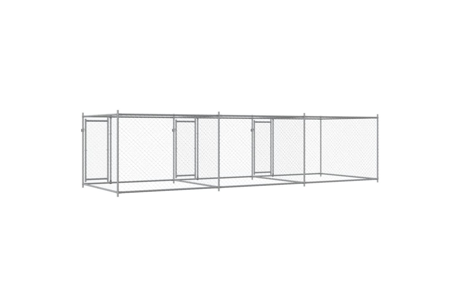Vidaxl Dog Cage With Doors Grey 6x2x15 M Galvanised Steel-6