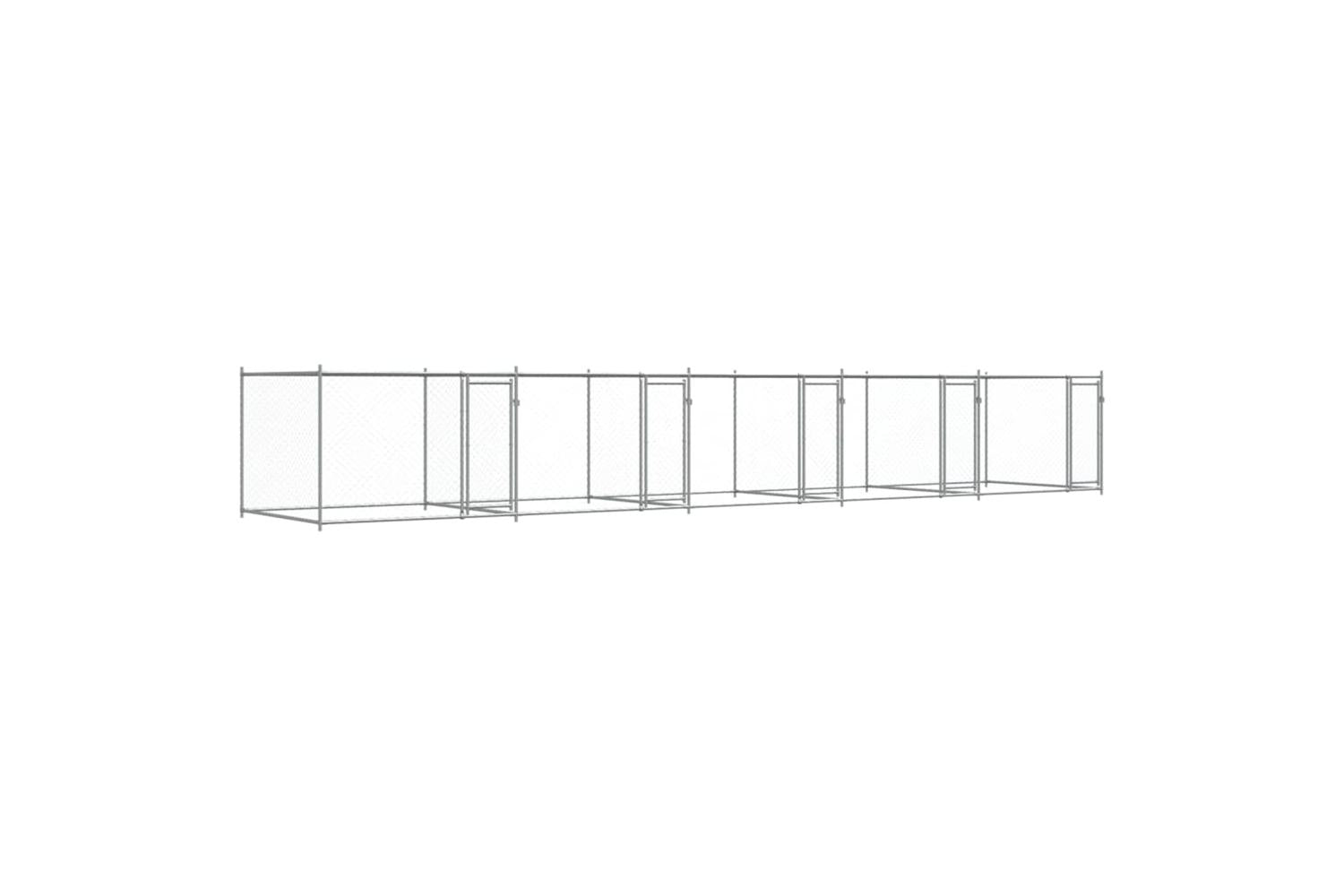 Vidaxl Dog Cage With Doors Grey 10x2x15 M Galvanised Steel-2