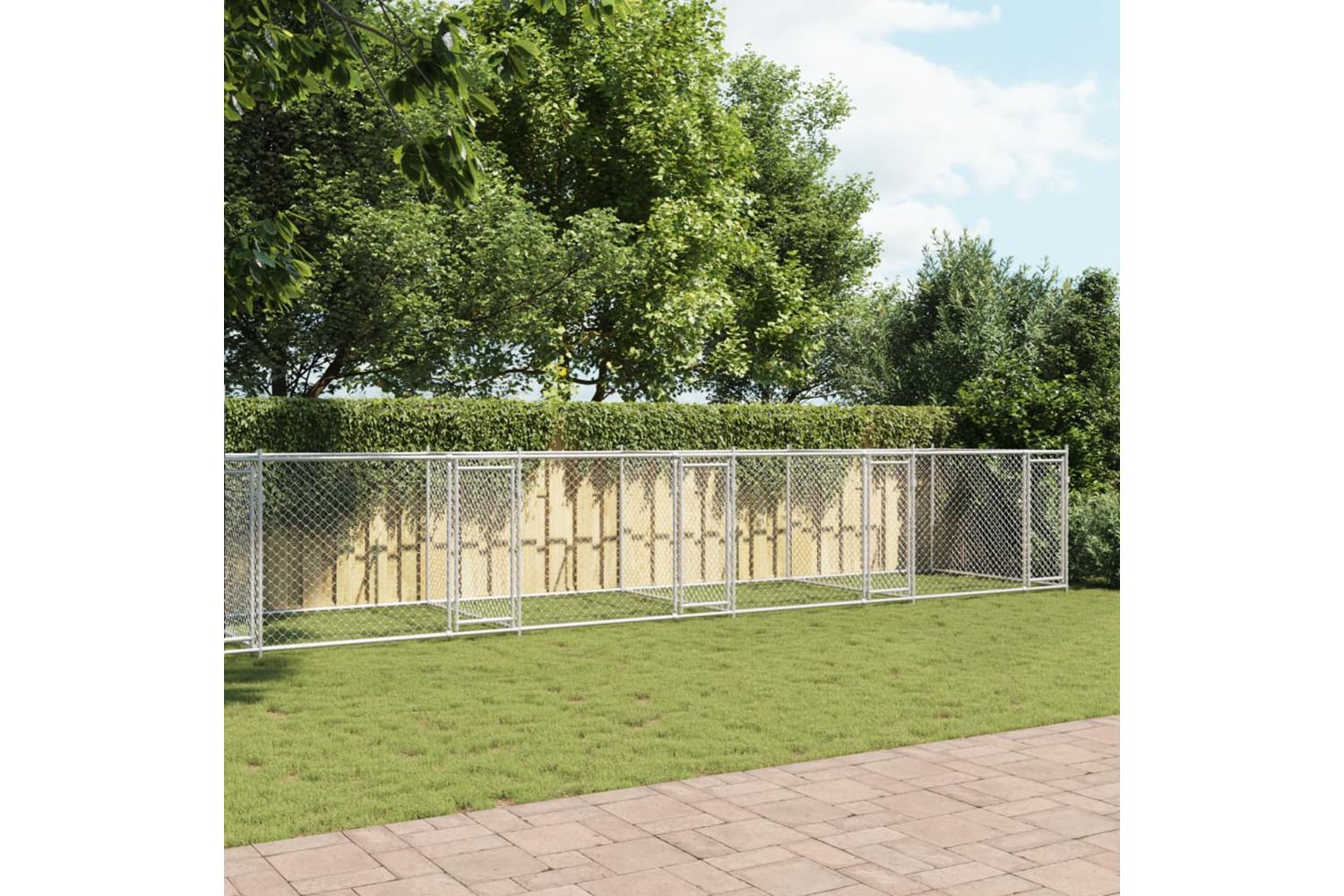 Vidaxl Dog Cage With Doors Grey 10x2x15 M Galvanised Steel-3