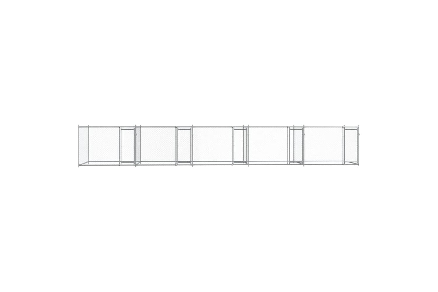 Vidaxl Dog Cage With Doors Grey 10x2x15 M Galvanised Steel-4