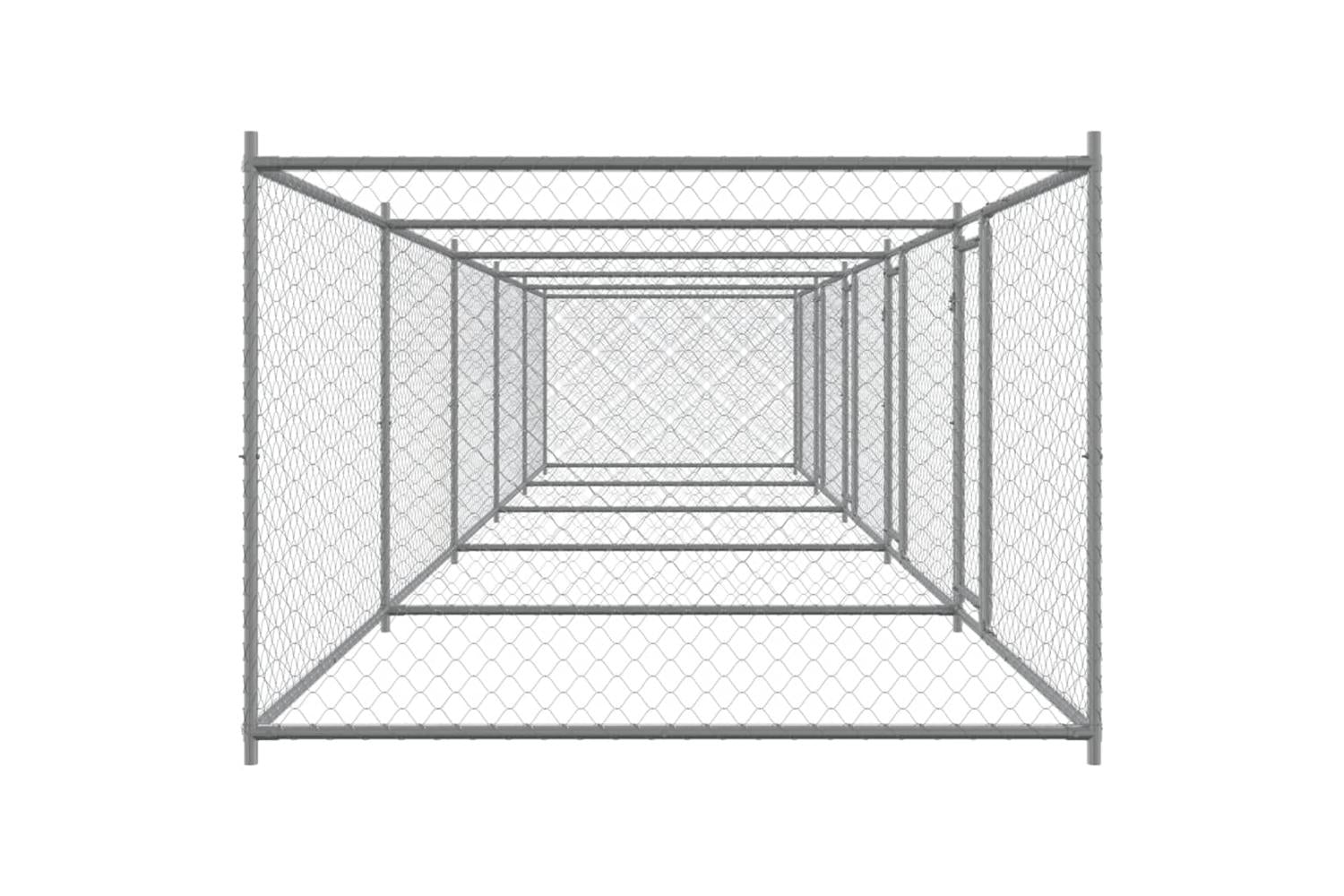 Vidaxl Dog Cage With Doors Grey 10x2x15 M Galvanised Steel-5