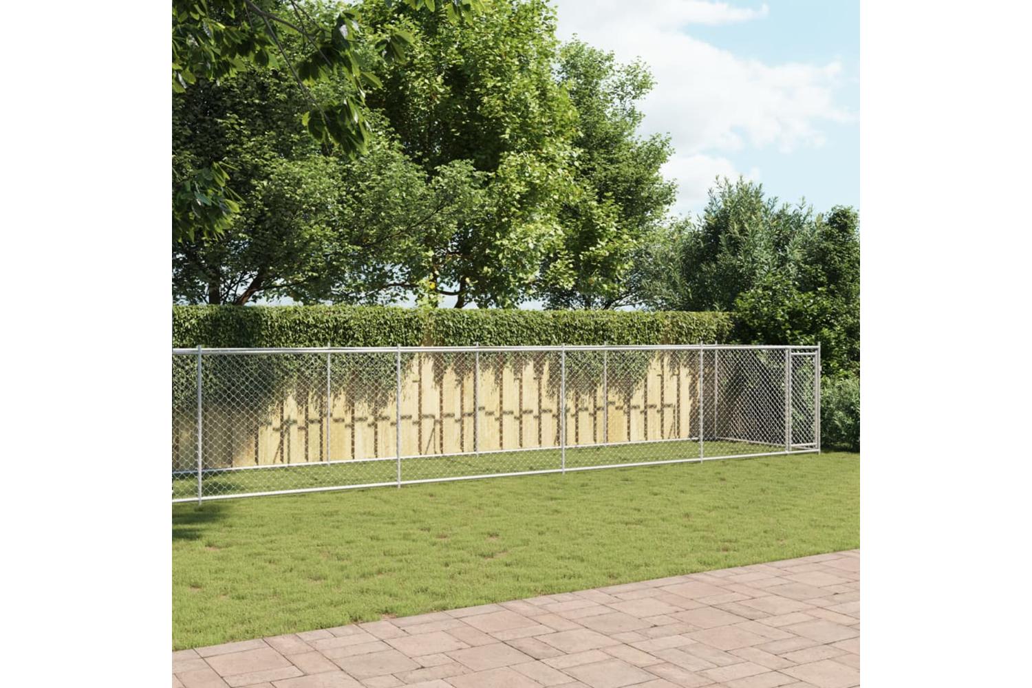 Vidaxl Dog Cage With Door Grey 10x2x15 M Galvanised Steel-3