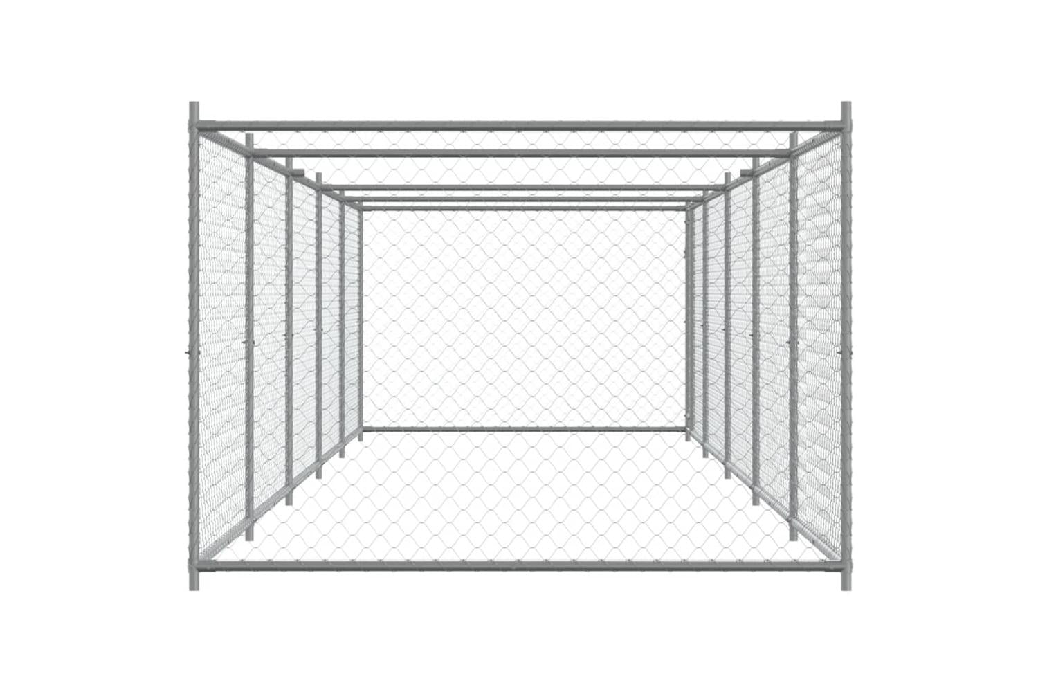 Vidaxl Dog Cage With Door Grey 10x2x15 M Galvanised Steel-5