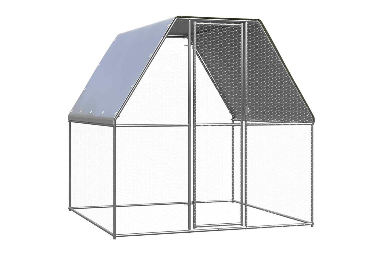 Vidaxl Chicken Cage Silver And Grey 2x2x2 M Galvanised Steel-2