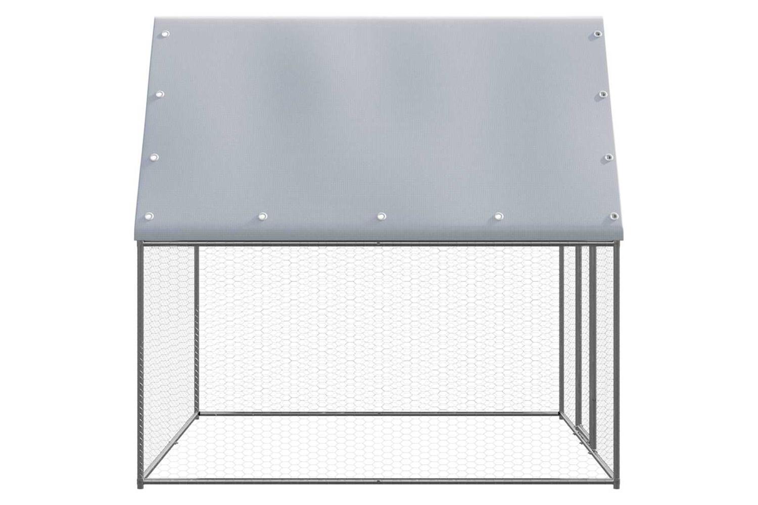 Vidaxl Chicken Cage Silver And Grey 2x2x2 M Galvanised Steel-4