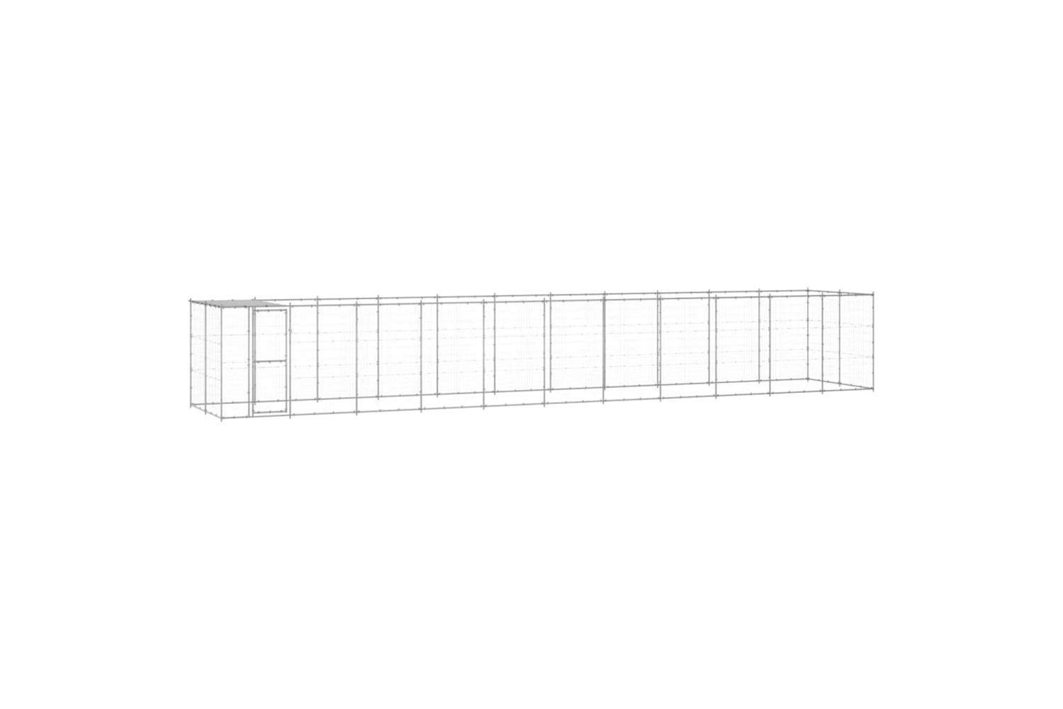 Vidaxl Outdoor Dog Kennel Galvanised Steel With Roof 2662 M-2
