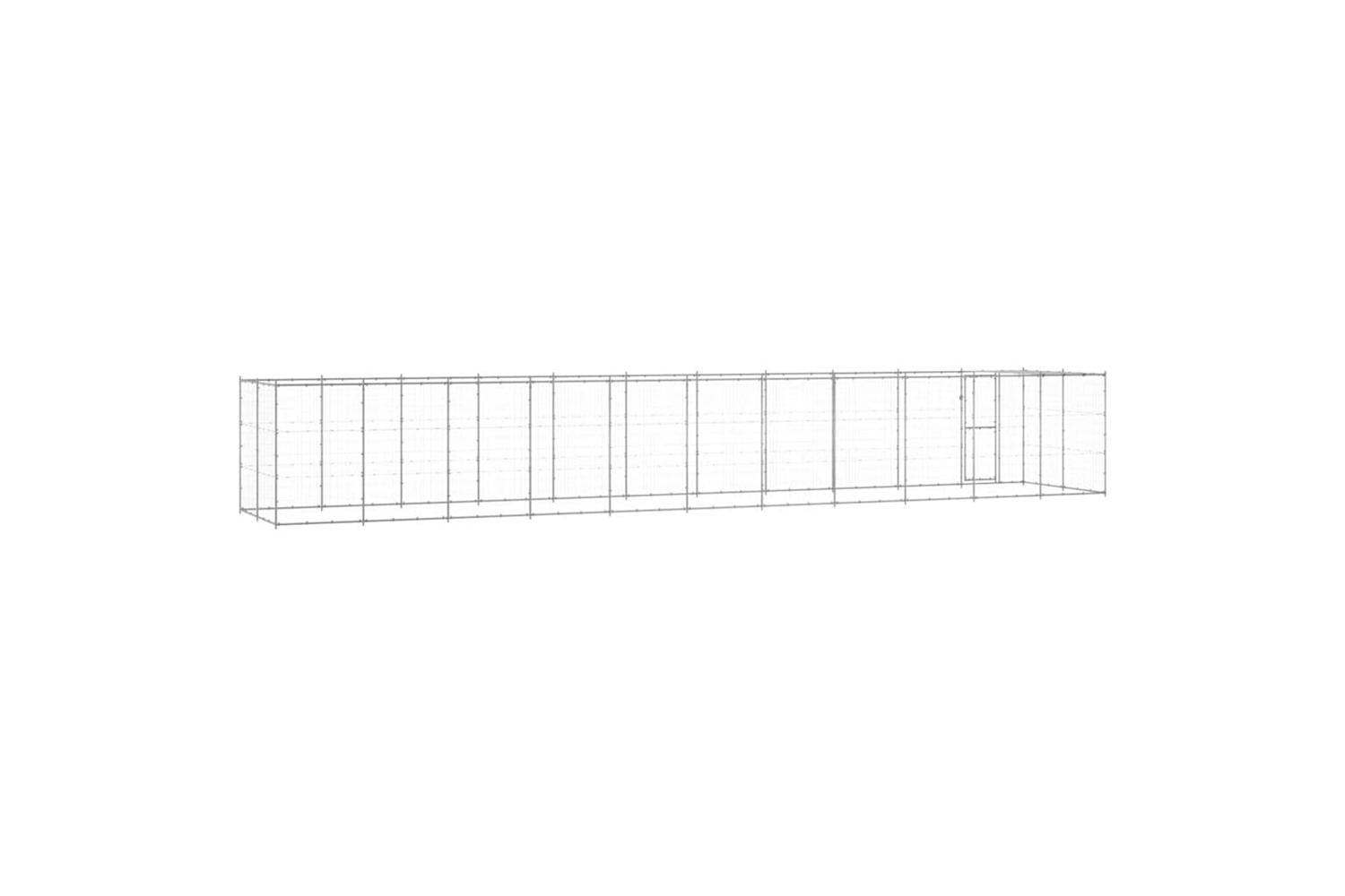 Vidaxl Outdoor Dog Kennel Galvanised Steel With Roof 2662 M-6