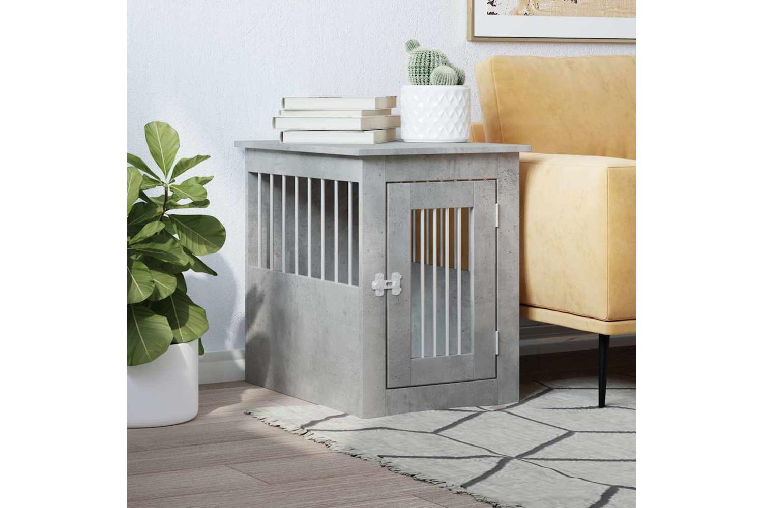 Vidaxl Dog House Concrete Grey 45x62x59 Cm Engineered Wood-3