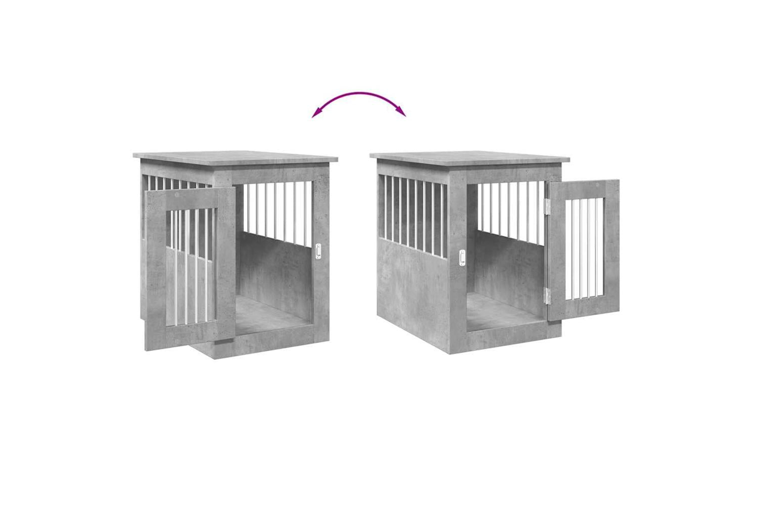 Vidaxl Dog House Concrete Grey 45x62x59 Cm Engineered Wood-7