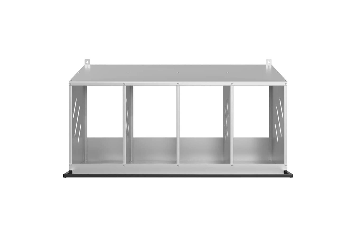 Vidaxl Chicken Nesting Box With 4 Compartments Galvanized Silver Metal-5