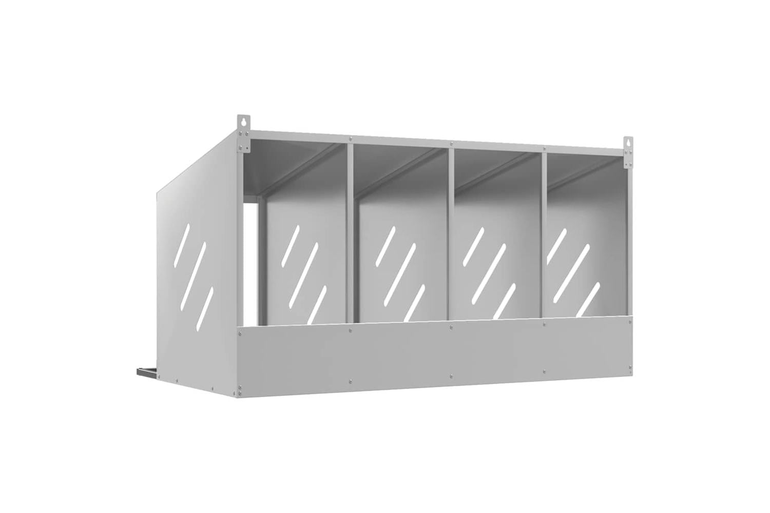 Vidaxl Chicken Nesting Box With 4 Compartments Galvanized Silver Metal-7