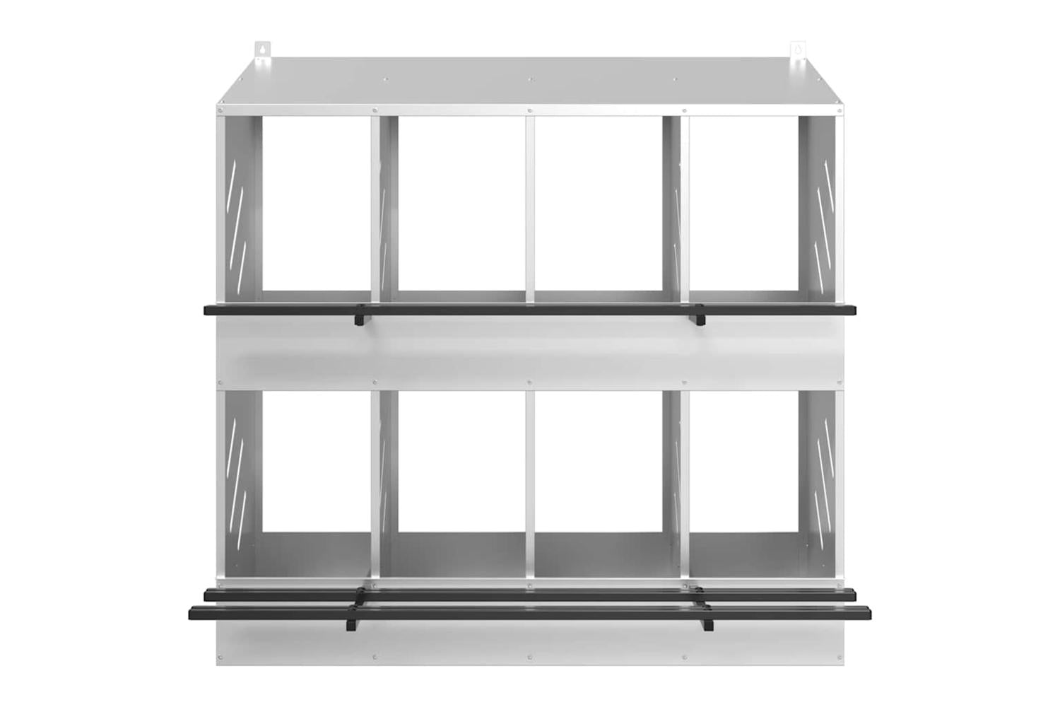 Vidaxl Chicken Nesting Box With 8 Compartments Galvanized Silver Metal-5