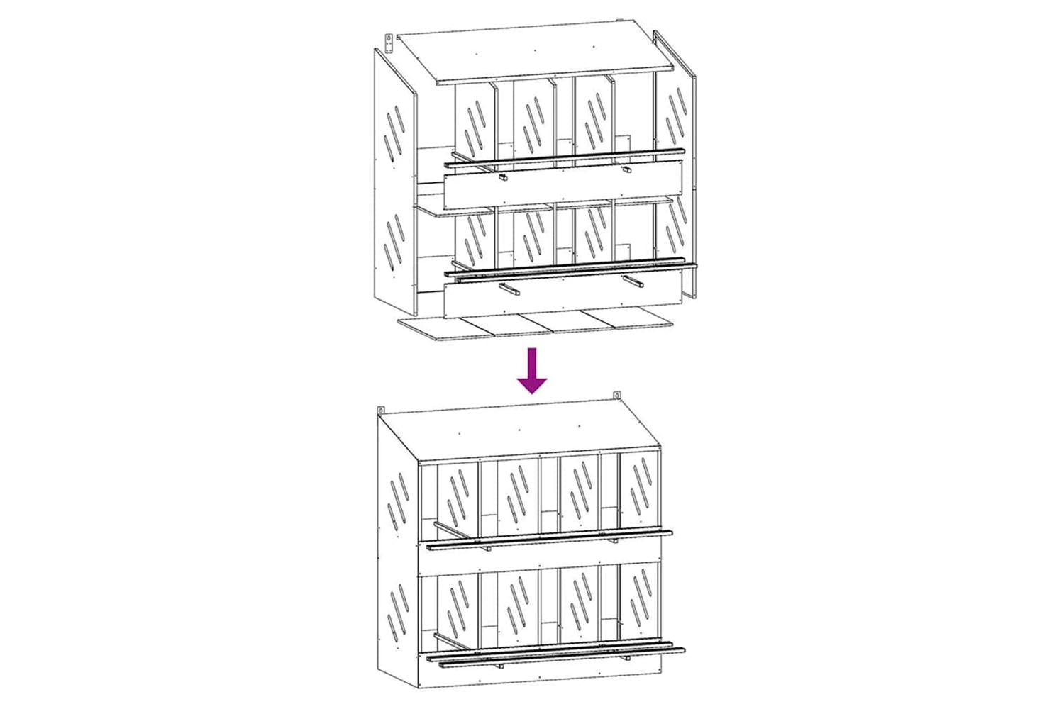 Vidaxl Chicken Nesting Box With 8 Compartments Galvanized Silver Metal-8
