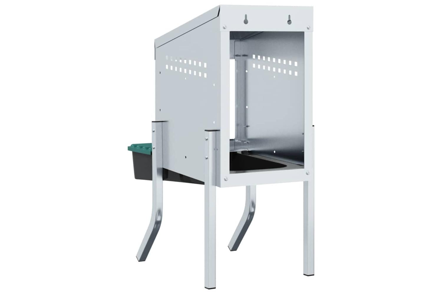 Vidaxl Chicken Nesting Box 1 Compartment With Legs Galvanised Steel-7