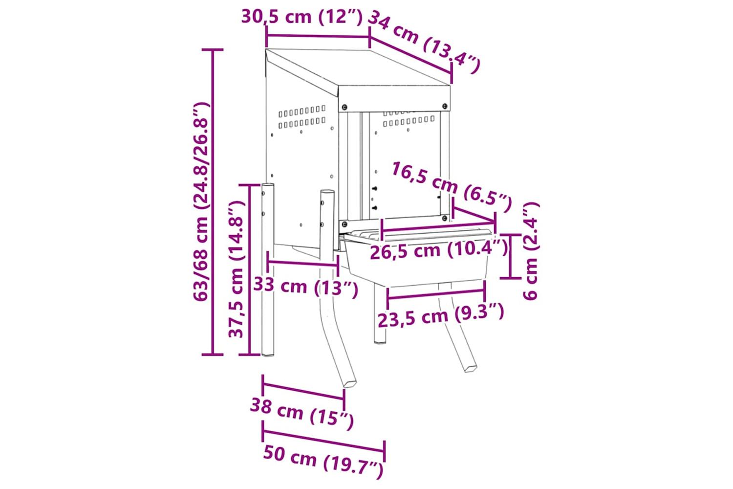 Vidaxl Chicken Nesting Box 1 Compartment With Legs Galvanised Steel-9