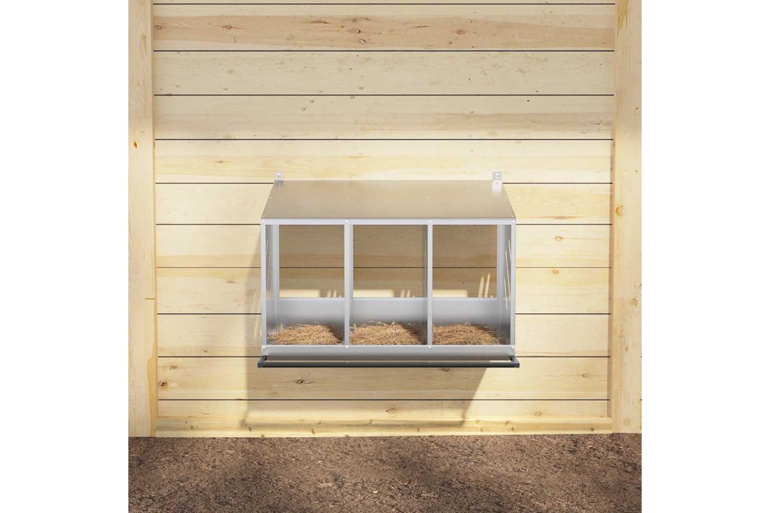 Vidaxl Chicken Nesting Box With 3 Compartments Galvanized Silver Metal-3
