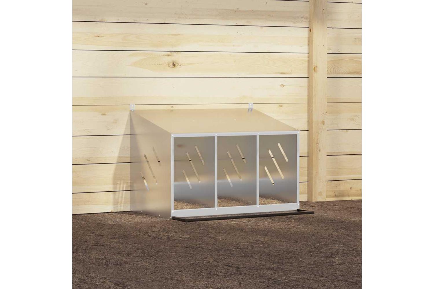 Vidaxl Chicken Nesting Box With 3 Compartments Galvanized Silver Metal-4