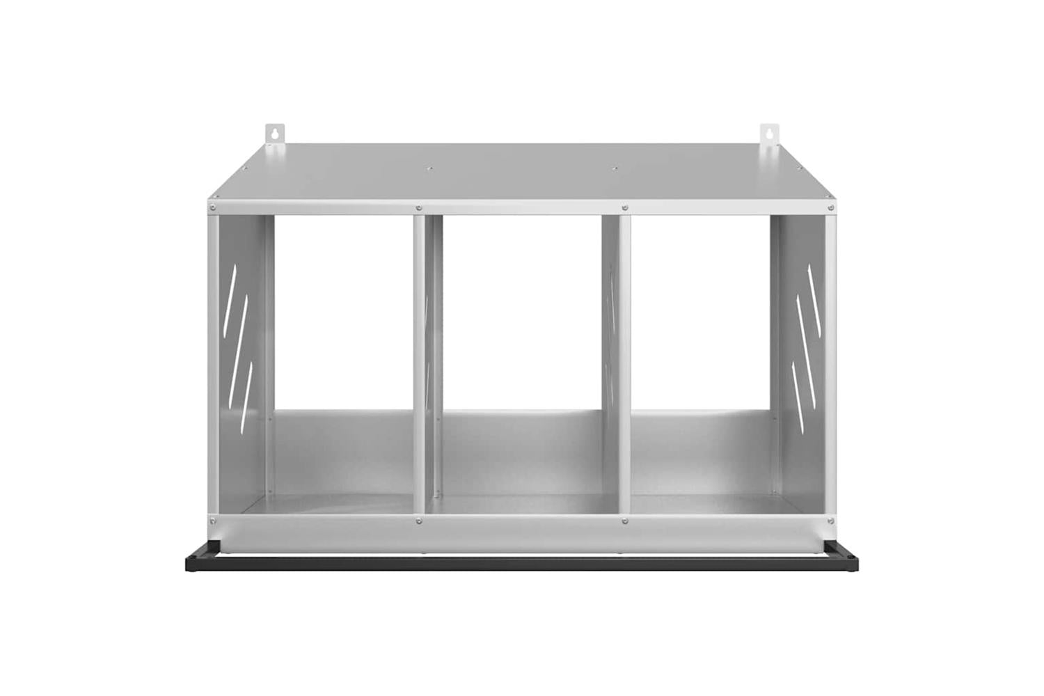 Vidaxl Chicken Nesting Box With 3 Compartments Galvanized Silver Metal-5