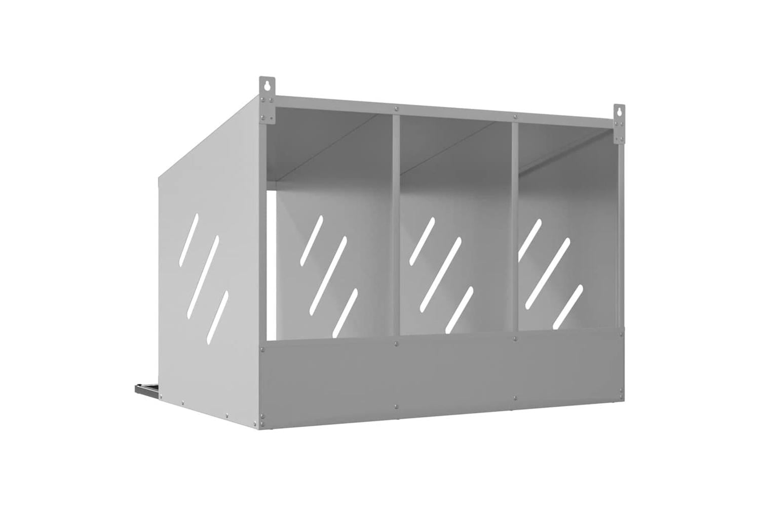 Vidaxl Chicken Nesting Box With 3 Compartments Galvanized Silver Metal-7