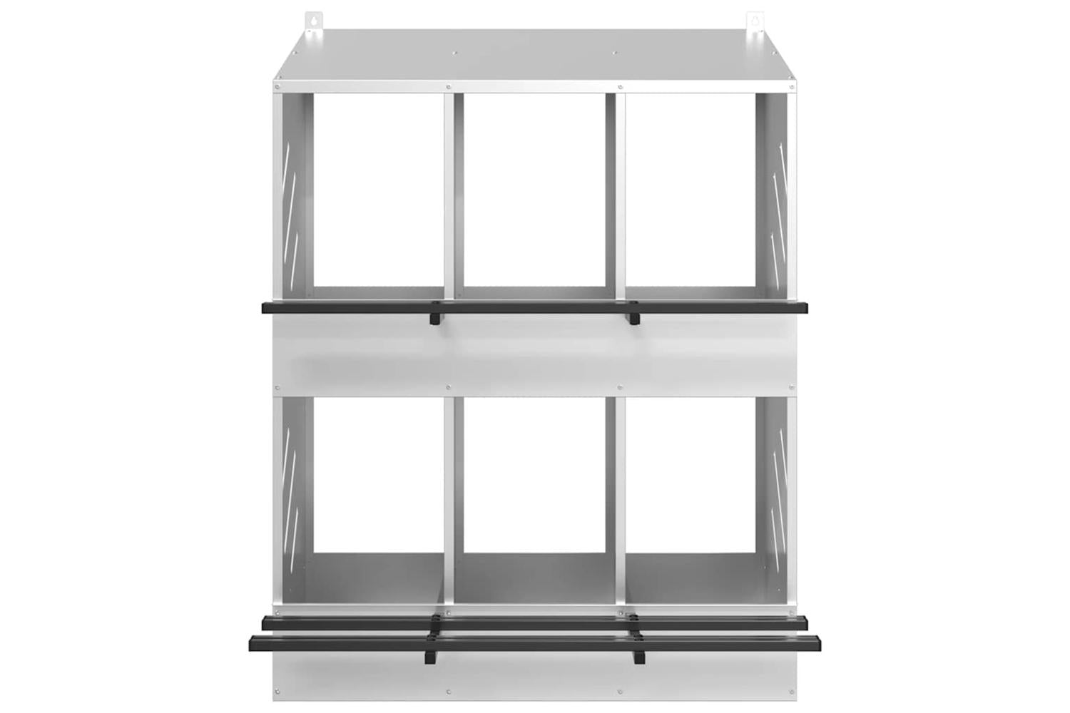 Vidaxl Chicken Nesting Box With 6 Compartments Galvanized Silver Metal-5