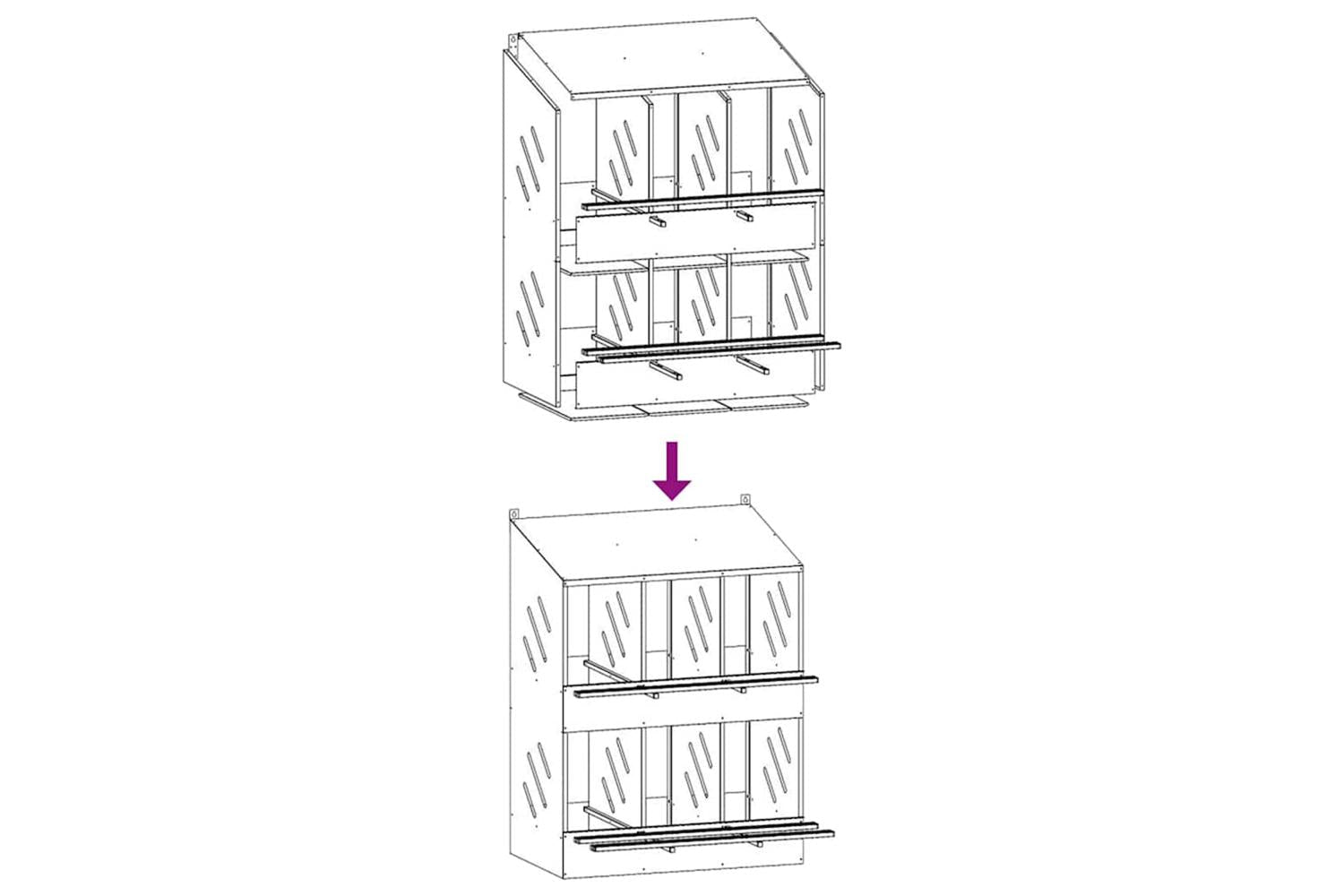 Vidaxl Chicken Nesting Box With 6 Compartments Galvanized Silver Metal-8