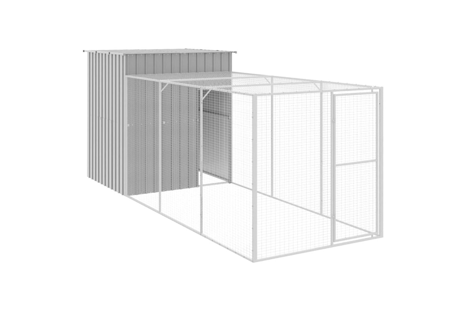 Vidaxl Chicken Cage With Run Light Grey 165x455x181 Cm Galvanised Steel-2