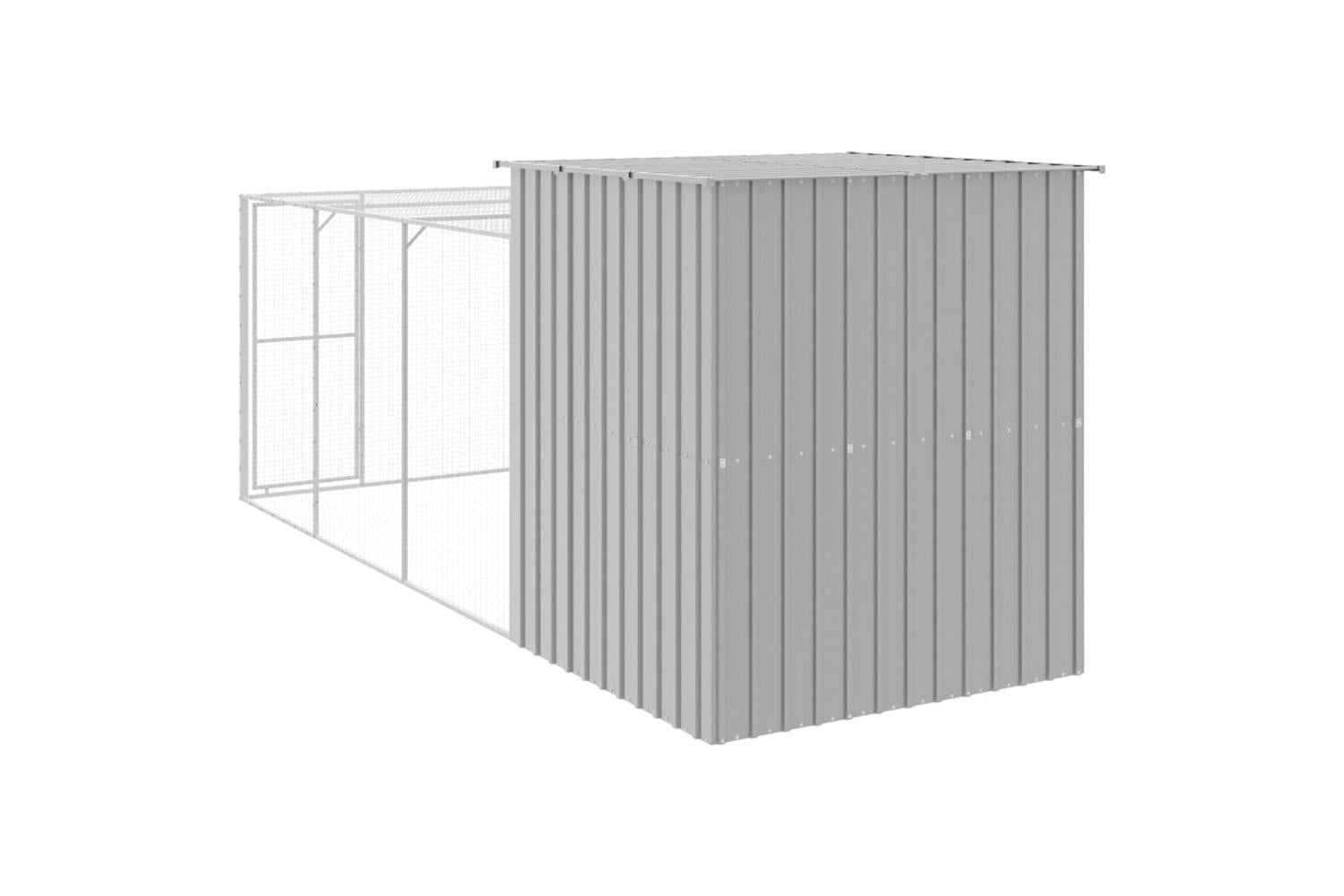 Vidaxl Chicken Cage With Run Light Grey 165x455x181 Cm Galvanised Steel-5