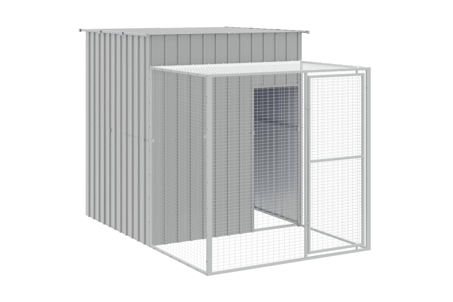 Vidaxl Chicken Cage With Run Light Grey 165x455x181 Cm Galvanised Steel-6