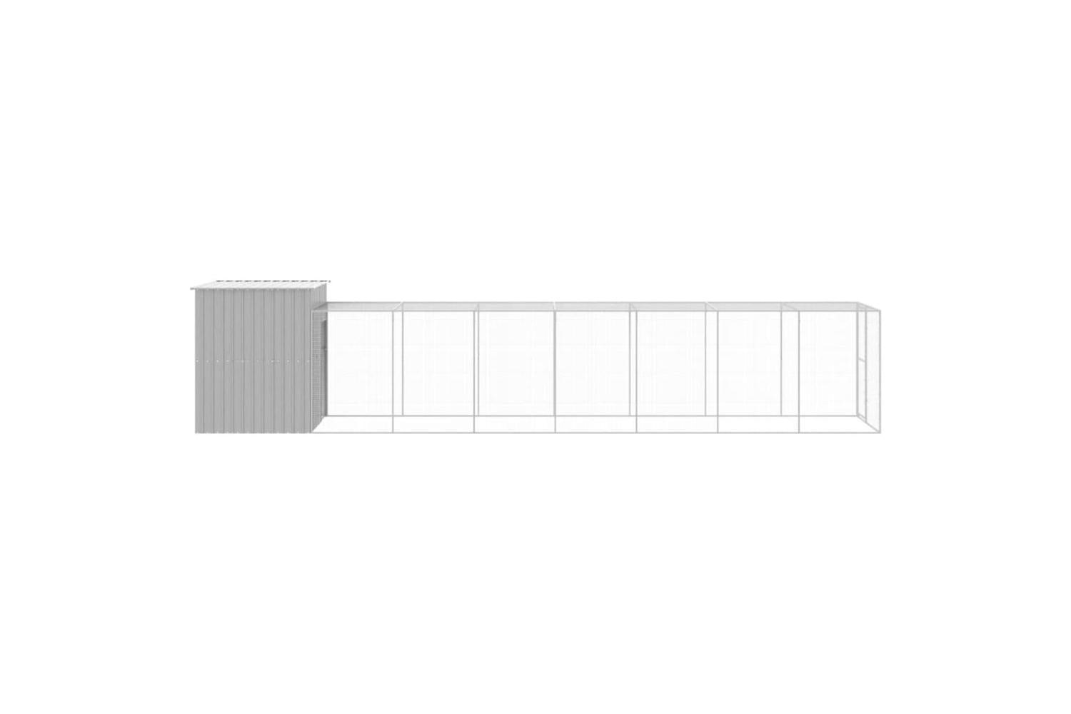 Vidaxl Chicken Cage With Run Light Grey 165x863x181 Cm Galvanised Steel-4