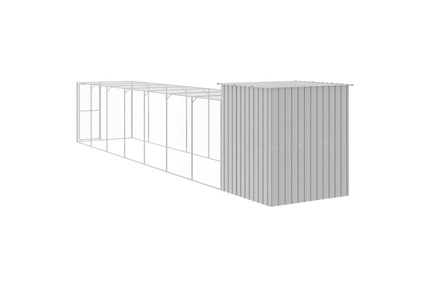 Vidaxl Chicken Cage With Run Light Grey 165x863x181 Cm Galvanised Steel-5