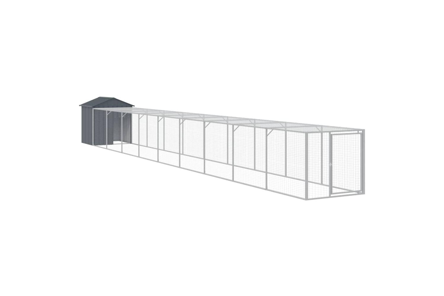 Vidaxl Chicken Cage With Run Anthracite 117x1017x123 Cm Galvanised Steel