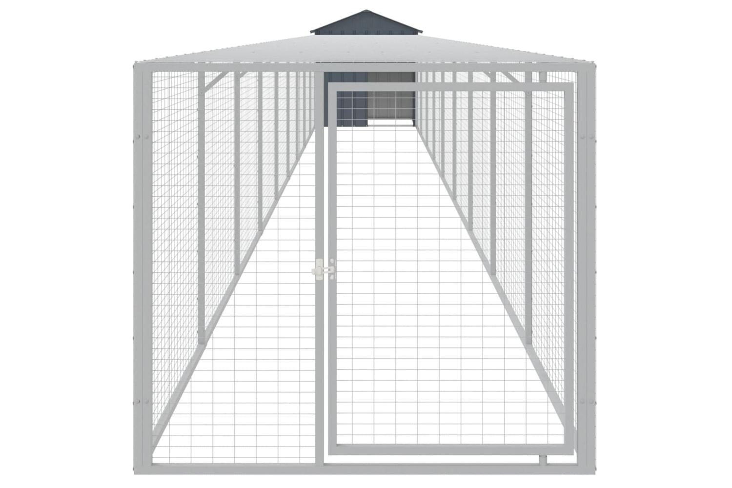 Vidaxl Chicken Cage With Run Anthracite 117x1017x123 Cm Galvanised Steel-3