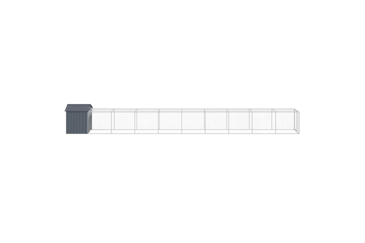 Vidaxl Chicken Cage With Run Anthracite 117x1017x123 Cm Galvanised Steel-4