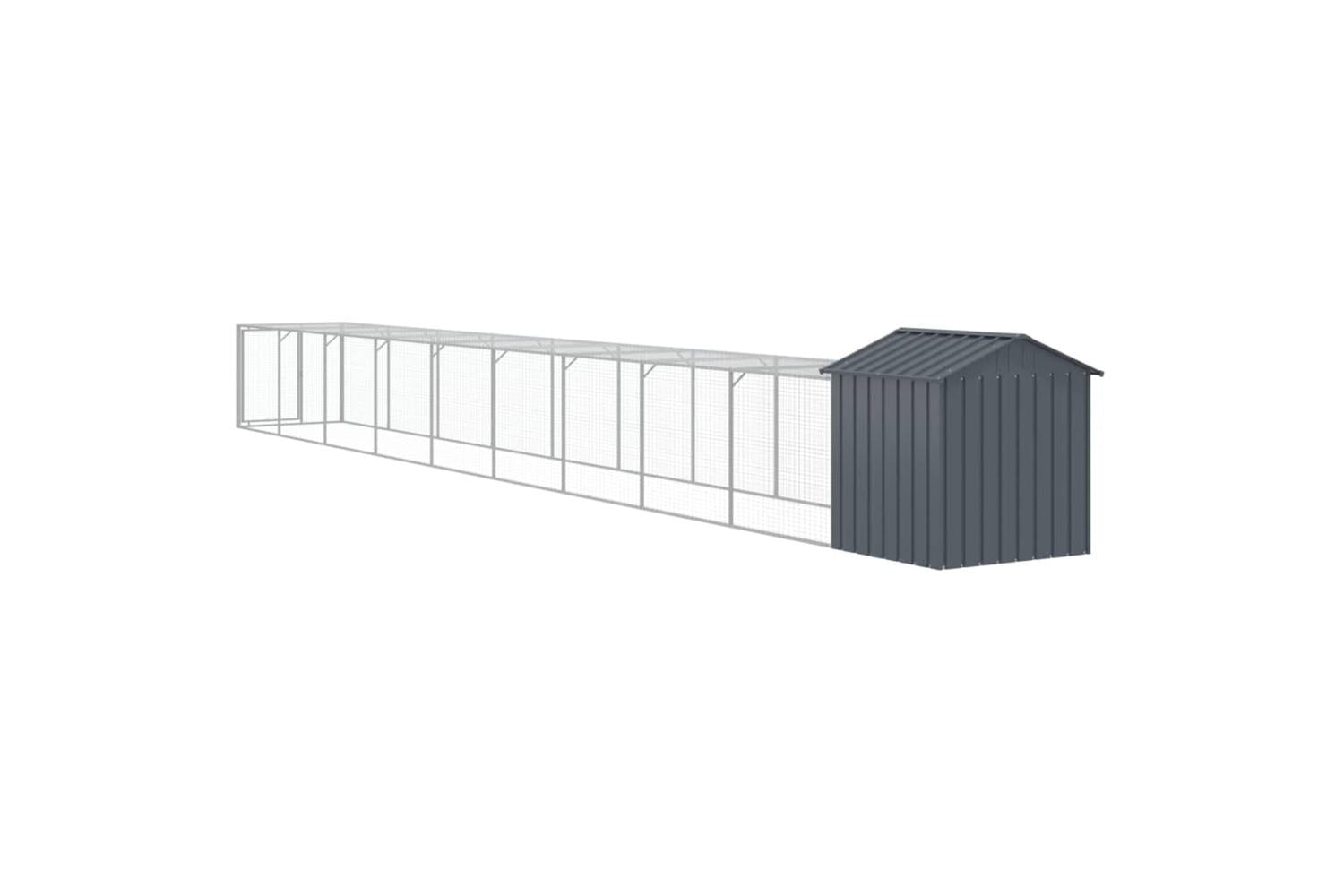 Vidaxl Chicken Cage With Run Anthracite 117x1017x123 Cm Galvanised Steel-5