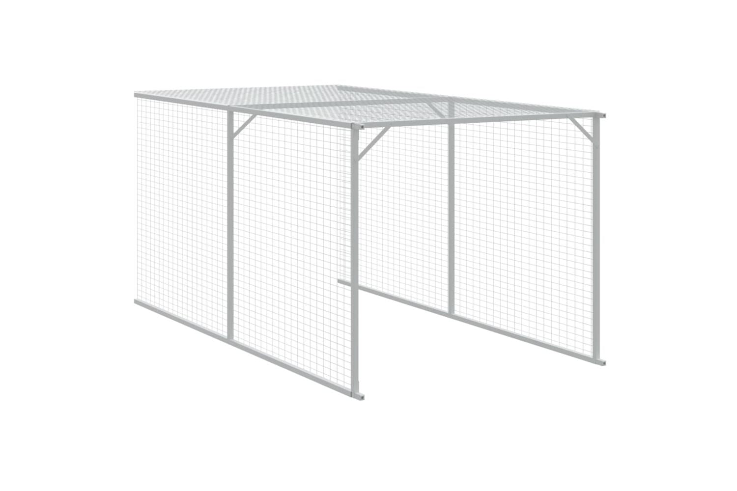 Vidaxl Chicken Cage With Run Anthracite 117x609x123 Cm Galvanised Steel-7