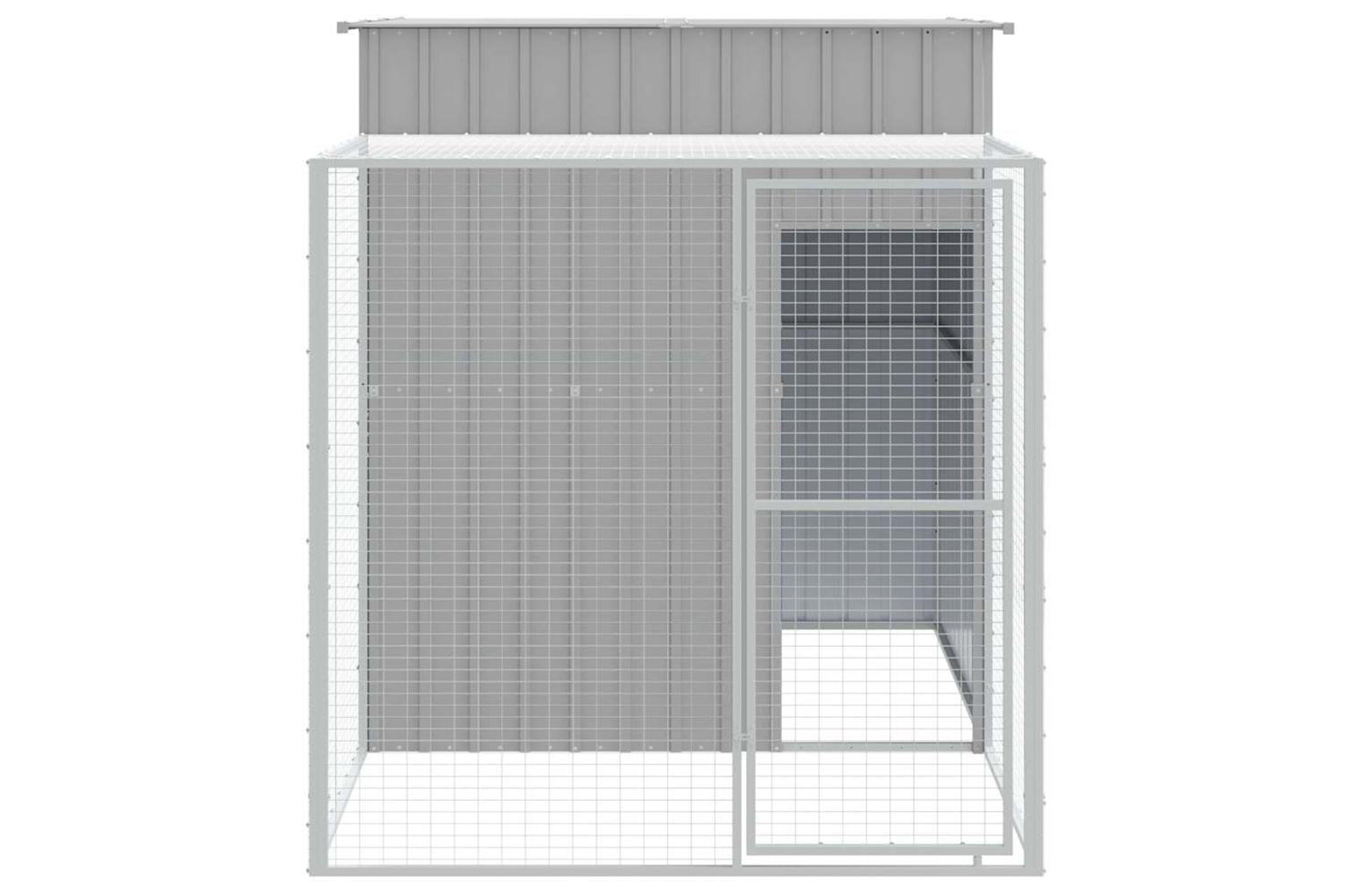 Vidaxl Chicken Cage With Run Light Grey 165x251x181 Cm Galvanised Steel-3