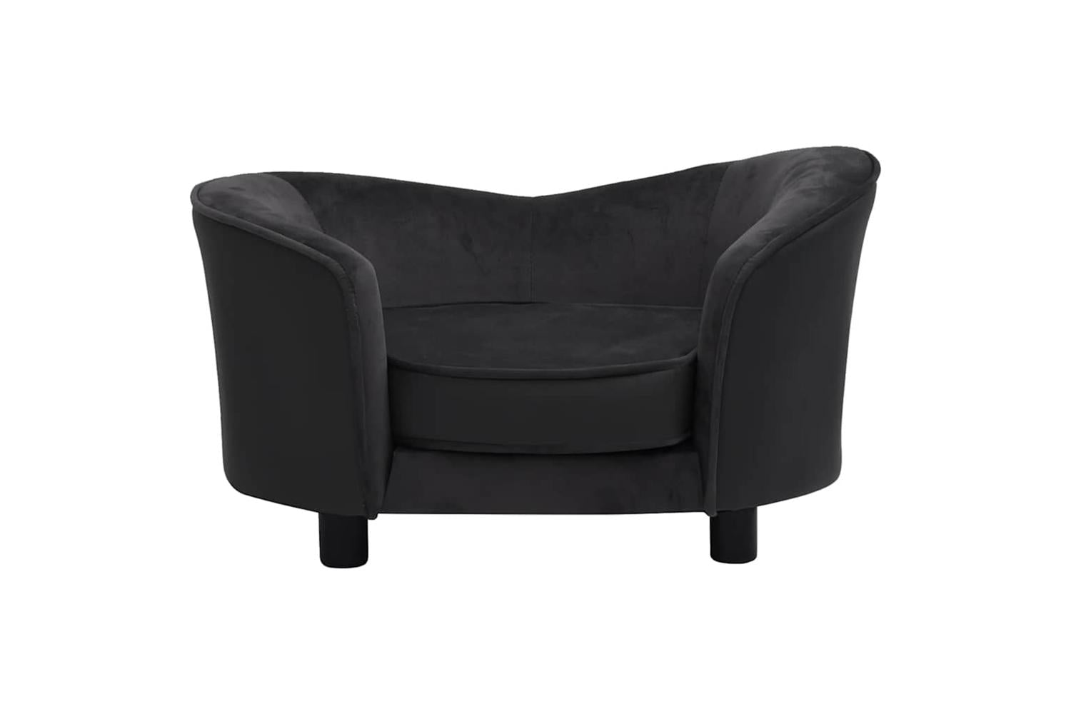Vidaxl Dog Sofa Black 69x49x40 Cm Plush And Faux Leather-3