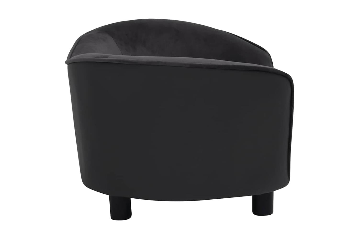 Vidaxl Dog Sofa Black 69x49x40 Cm Plush And Faux Leather-4