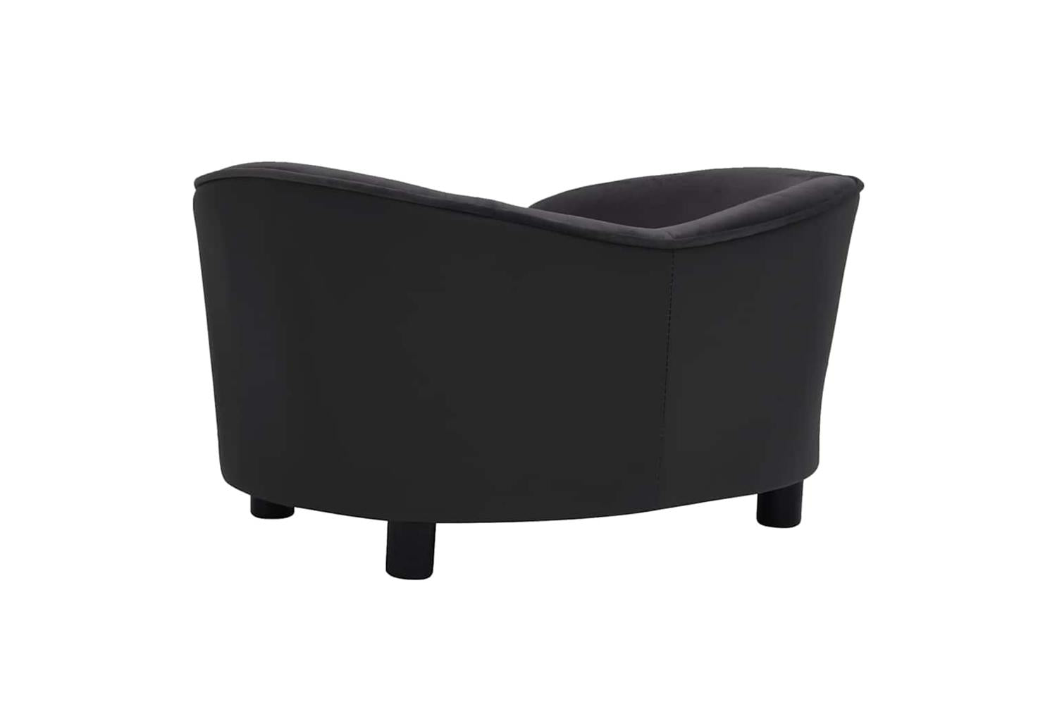 Vidaxl Dog Sofa Black 69x49x40 Cm Plush And Faux Leather-5