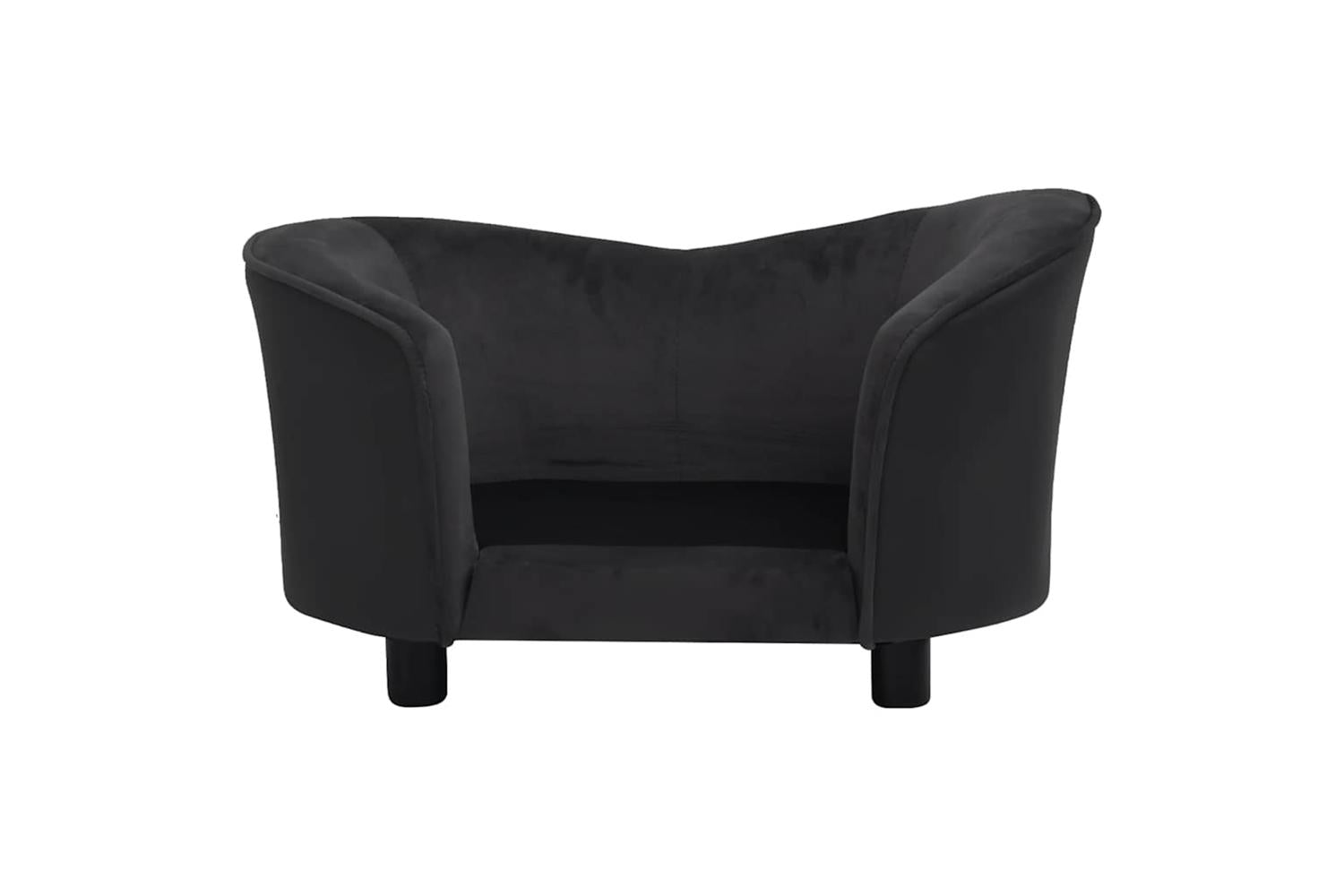 Vidaxl Dog Sofa Black 69x49x40 Cm Plush And Faux Leather-6